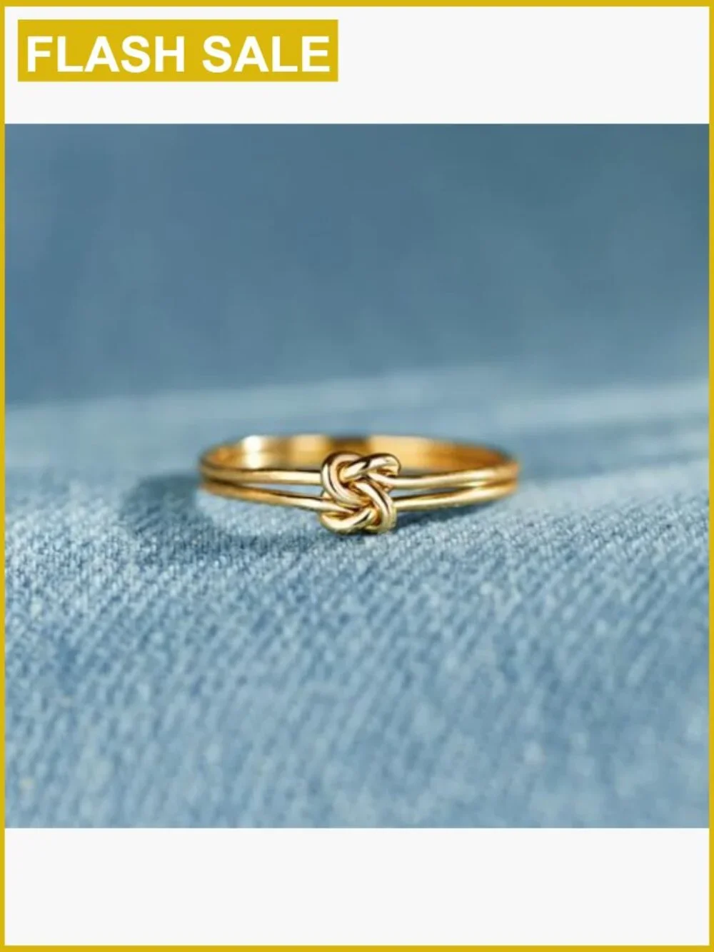 925 Sterling Silver Gold Plated Knot Ring Friendship Ring Stackable Ring for